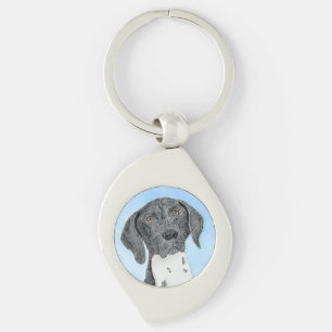 German Shorthaired Pointer Painting - Original Art Key Ring