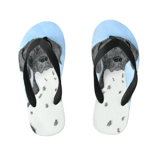 German Shorthaired Pointer Painting - Original Art Kid's Flip Flops (Footbed)
