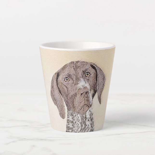 German Shorthaired Pointer Painting - Original Art Latte Mug (Front)