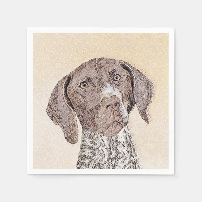 German Shorthaired Pointer Painting - Original Art Napkin (Front)