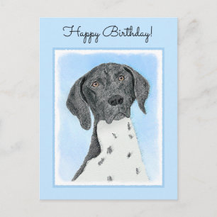 German Shorthaired Pointer Painting - Original Art Postcard
