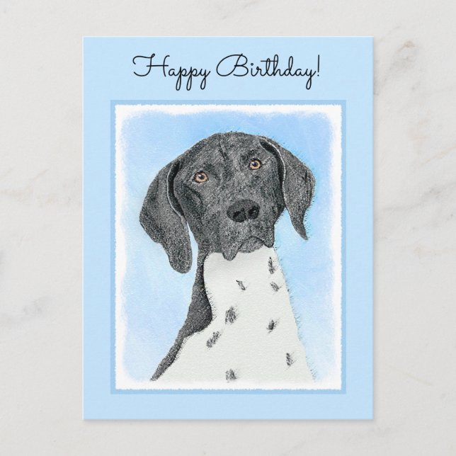German Shorthaired Pointer Painting - Original Art Postcard (Front)
