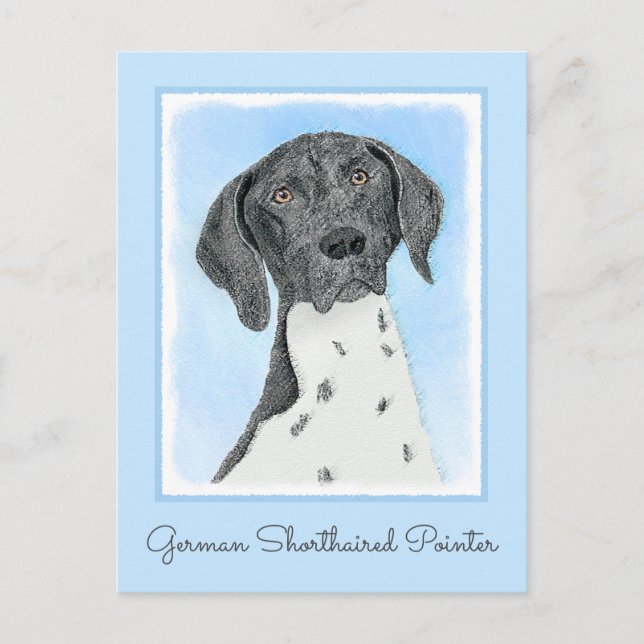 German Shorthaired Pointer Painting - Original Art Postcard (Front)