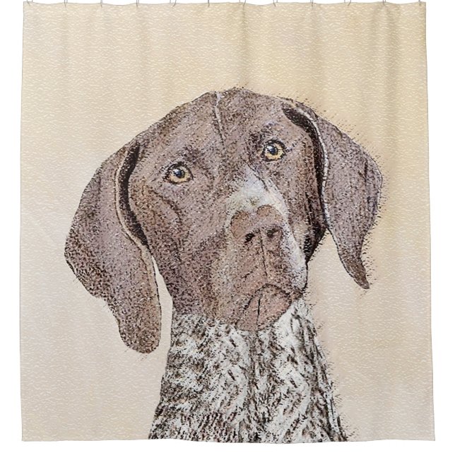 German Shorthaired Pointer Painting - Original Art Shower Curtain (Front)