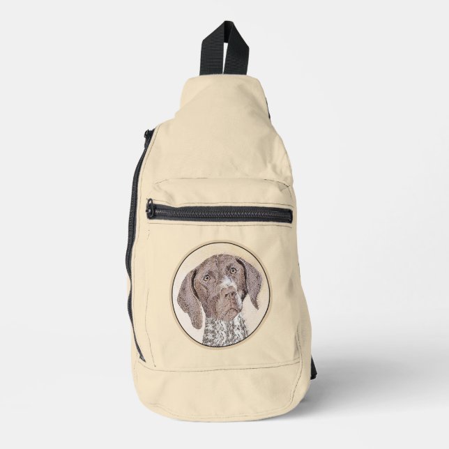 German Shorthaired Pointer Painting Original Art Sling Bag (Front)