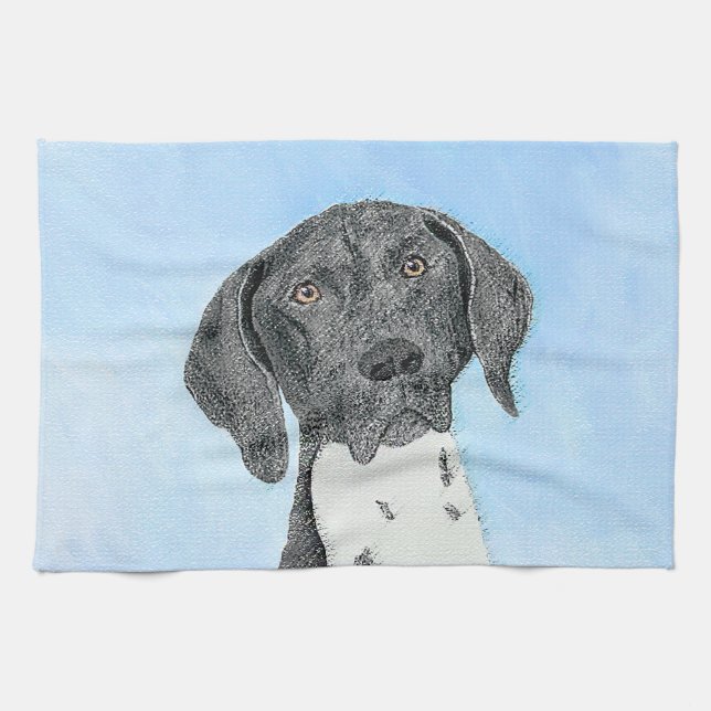 German Shorthaired Pointer Painting - Original Art Tea Towel (Horizontal)