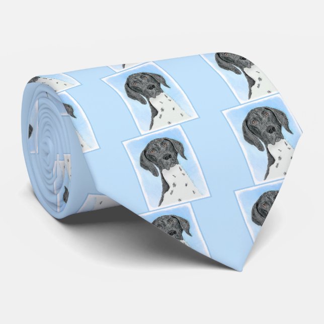 German Shorthaired Pointer Painting - Original Art Tie (Rolled)