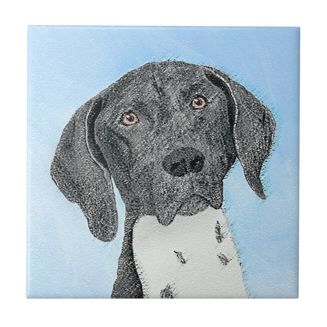 German Shorthaired Pointer Painting - Original Art Tile (Front)