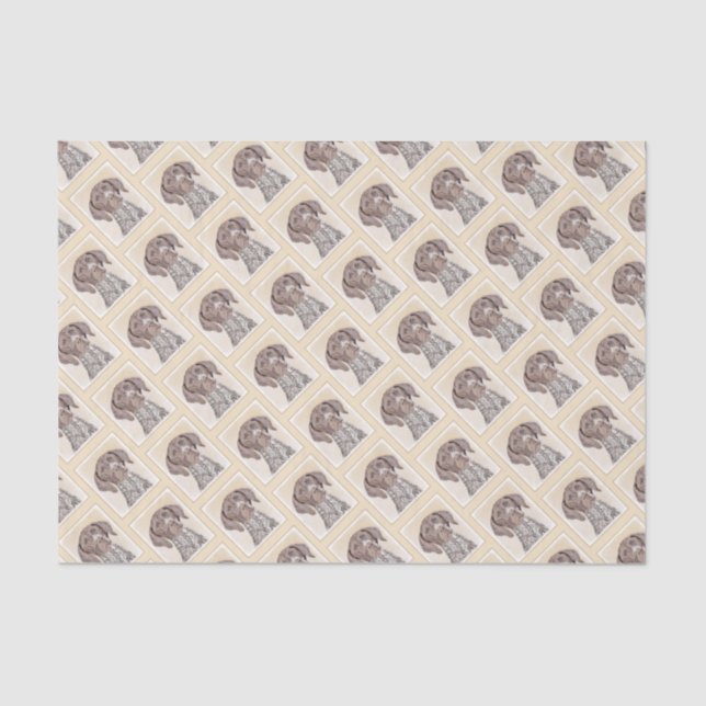 German Shorthaired Pointer Painting - Original Art Tissue Paper (Front)