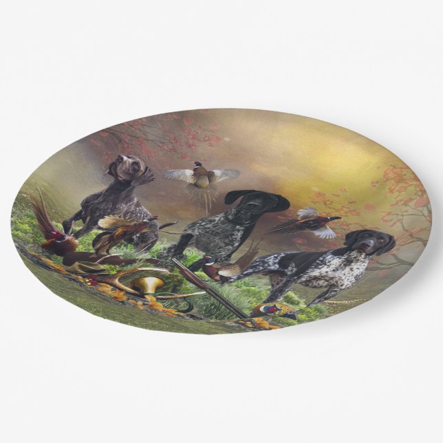 German Shorthaired Pointer  Paper Plate (Angled)