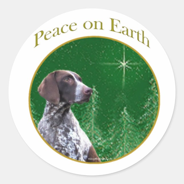 German Shorthaired Pointer Peace Classic Round Sticker (Front)