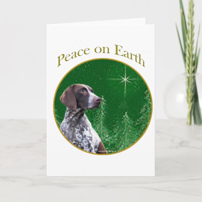 German Shorthaired Pointer Peace Holiday Card (Front)