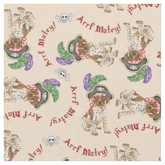 German Shorthaired Pointer Pirate Fabric (Close Up)