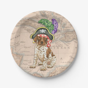 German Shorthaired Pointer Pirate Paper Plates