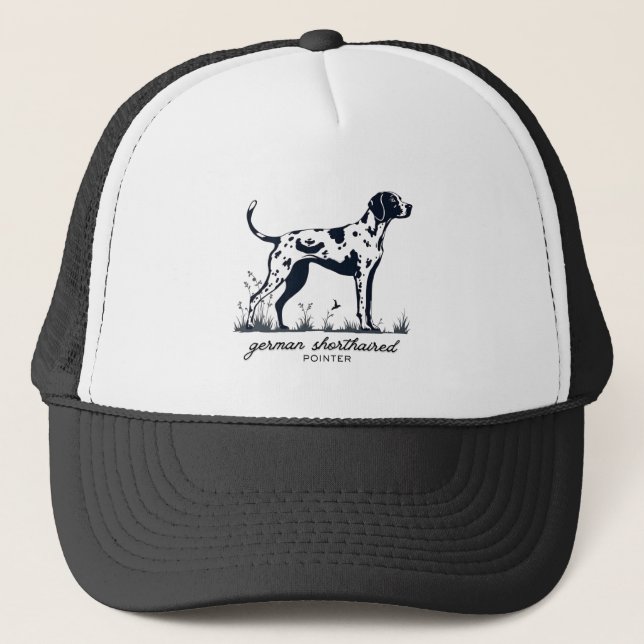 German Shorthaired Pointer Pointing Silhouette Trucker Hat (Front)
