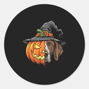 German Shorthaired Pointer Pumpkin Jack O Lantern Classic Round Sticker