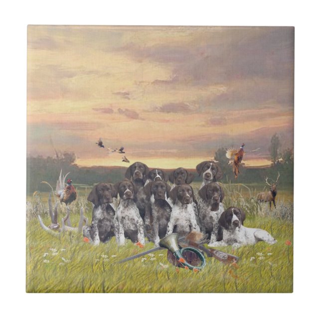 German Shorthaired Pointer Puppies  Tile (Front)