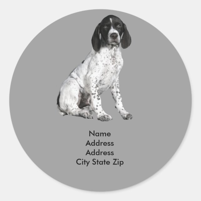 German Shorthaired Pointer Puppy Address Label (Front)