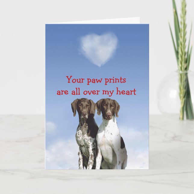 German Shorthaired Pointer Puppy Love Card (Front)
