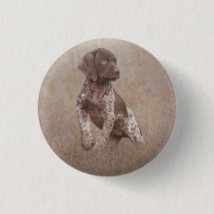 german shorthaired pointer puppy tapestry poster 3 cm round badge