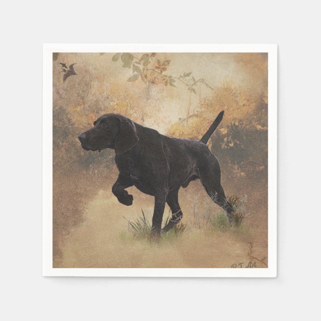 German Shorthaired Pointer ready to hunt Gift Box  Napkin (Front)