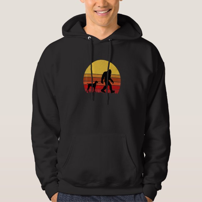 German Shorthaired Pointer  Retro Dog Hoodie (Front)