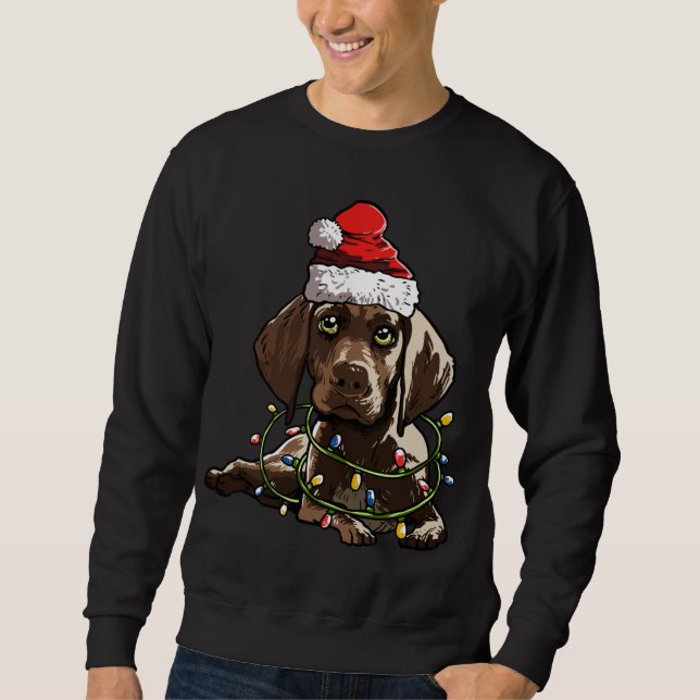 German Shorthaired Pointer Santa Christmas Tree Li Sweatshirt (Front)