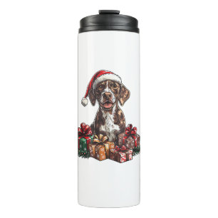 German Shorthaired Pointer Santa Hat Christmas GSP Thermal Tumbler