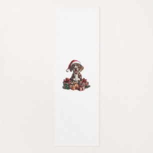 German Shorthaired Pointer Santa Hat Christmas GSP Yoga Mat