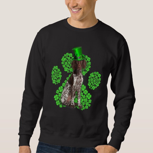 German Shorthaired Pointer Shamrock Clovers St Pat Sweatshirt (Front)