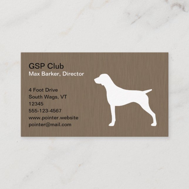 German Shorthaired Pointer Silhouette Business Card (Front)