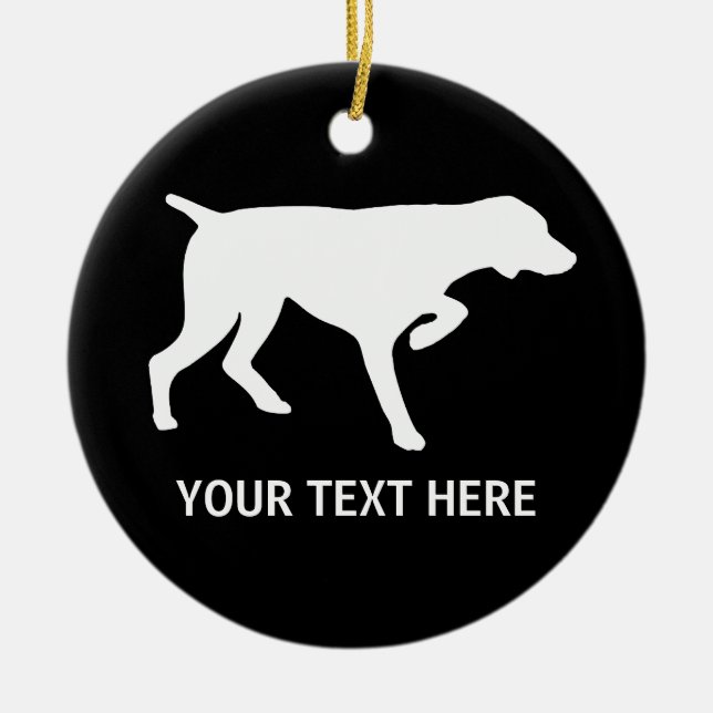 German Shorthaired Pointer silhouette Ceramic Tree Decoration (Front)
