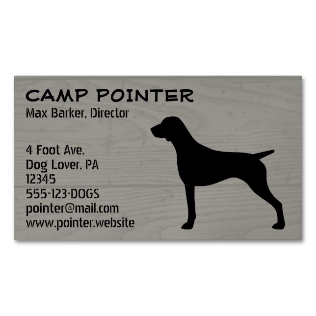 German Shorthaired Pointer Silhouette | Dog Breed Magnetic Business Card (Front)