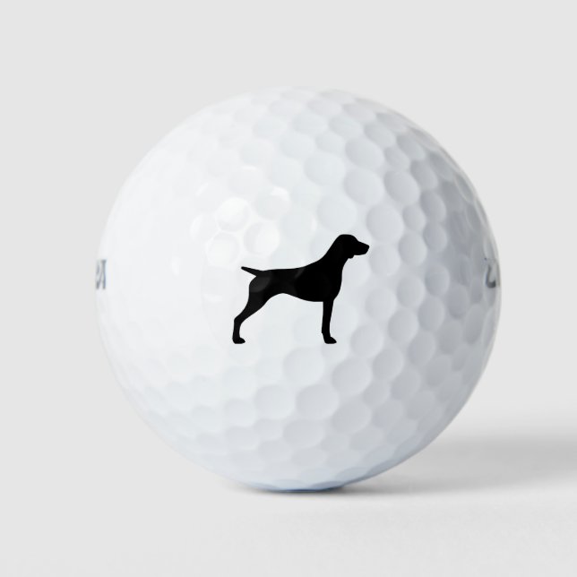 German Shorthaired Pointer Silhouette Golf Balls (Front)