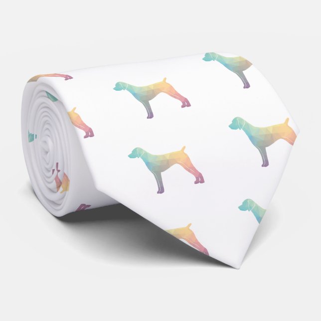 German Shorthaired Pointer Silhouette pastel Tie (Rolled)
