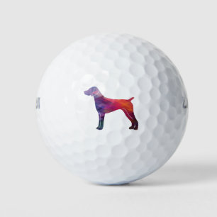 German Shorthaired Pointer Silhouette purple Golf Balls