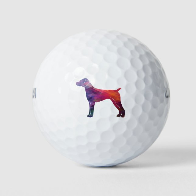 German Shorthaired Pointer Silhouette purple Golf Balls (Front)
