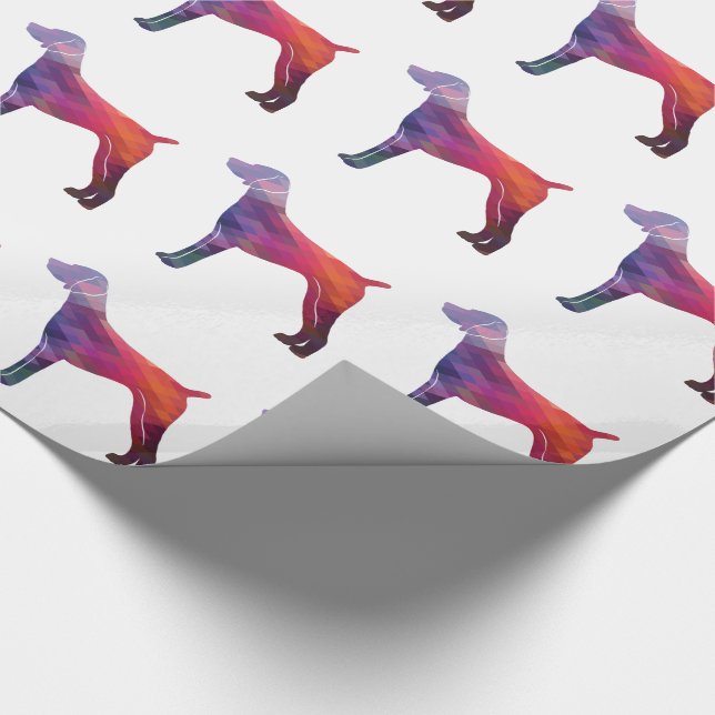 German Shorthaired Pointer Silhouette purple Wrapping Paper (Corner)
