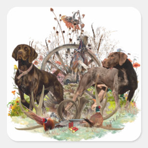 German Shorthaired Pointer Square Sticker