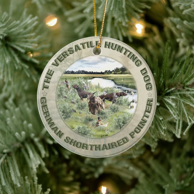 German Shorthaired pointer  sticker Ceramic Tree Decoration (Tree)