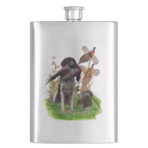 German Shorthaired Pointer Sticker Paper Plates Hip Flask