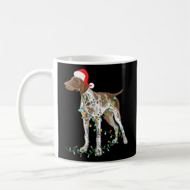 German Shorthaired Pointer Tangled In Christmas Coffee Mug (Left)