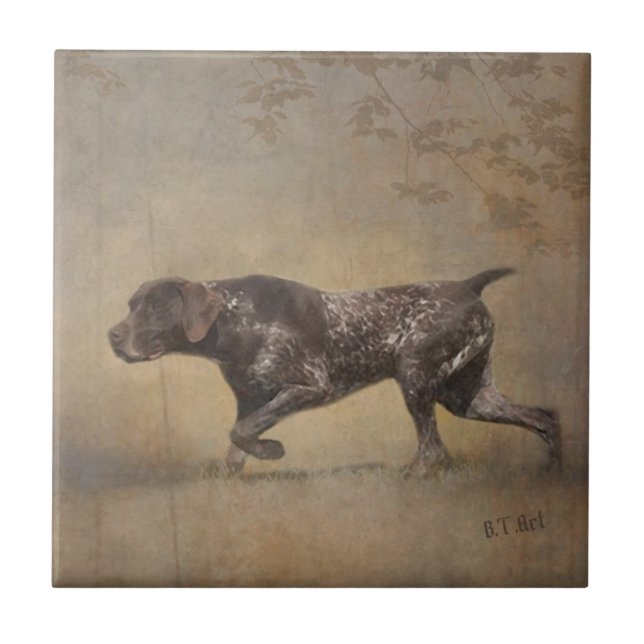 German Shorthaired Pointer Tapestry Poster Acrylic Tile (Front)