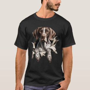 German Shorthaired Pointer Tearing Out Ripping T-Shirt