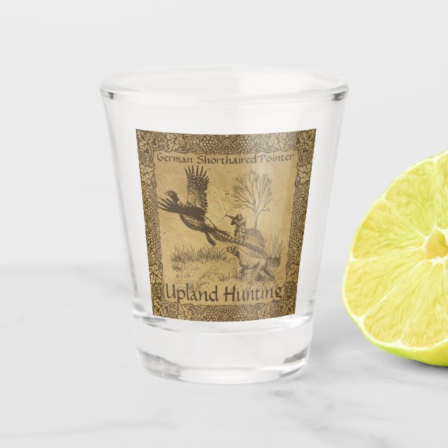 German Shorthaired Pointer, Upland Hunting Shot Glass (Front)