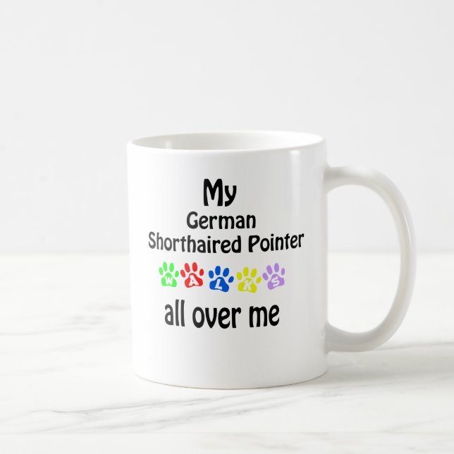 German Shorthaired Pointer Walks Design Coffee Mug (Right)