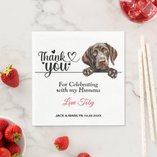 German Shorthaired Pointer Wedding Thank You Napkin
