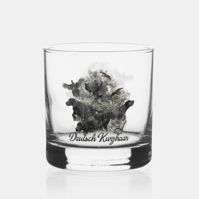 German Shorthaired pointer   Whiskey Glass (Front)