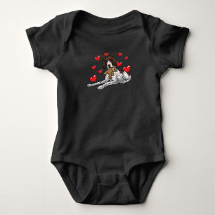 German Shorthaired Pointer with Stuffed Animal Baby Bodysuit
