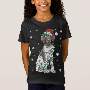 German Shorthaired Pointer Wrapped In Christmas Li T-Shirt